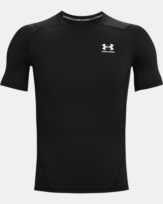 Men's HeatGear® Armour Short Sleeve, Black, pdpMainDesktop image number 5